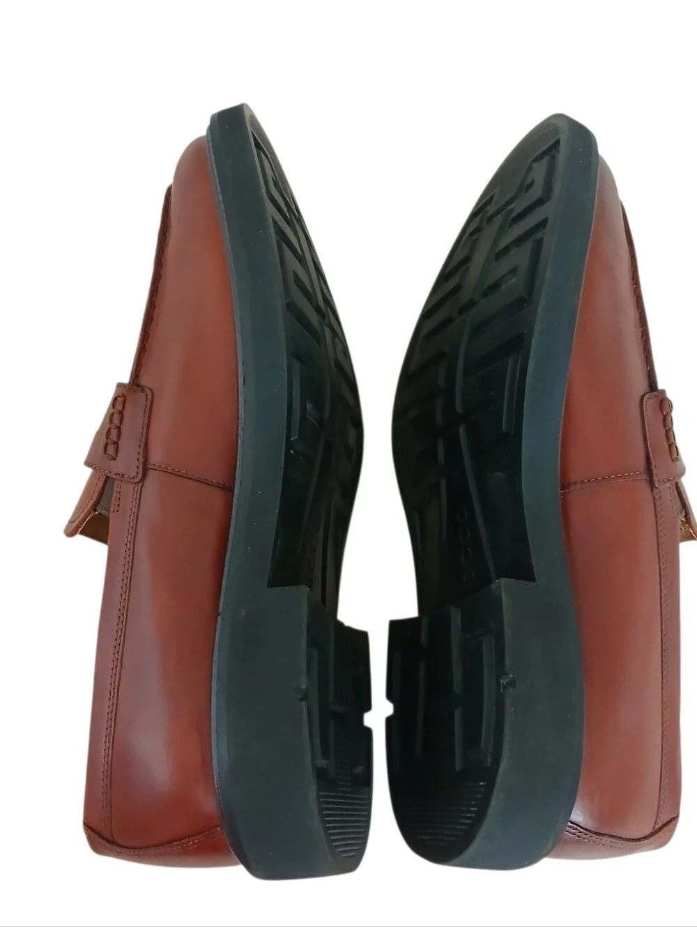 ECCO Metropole London Leather Penny Loafers in Cognac Men's 10.5 Denmark Preppy